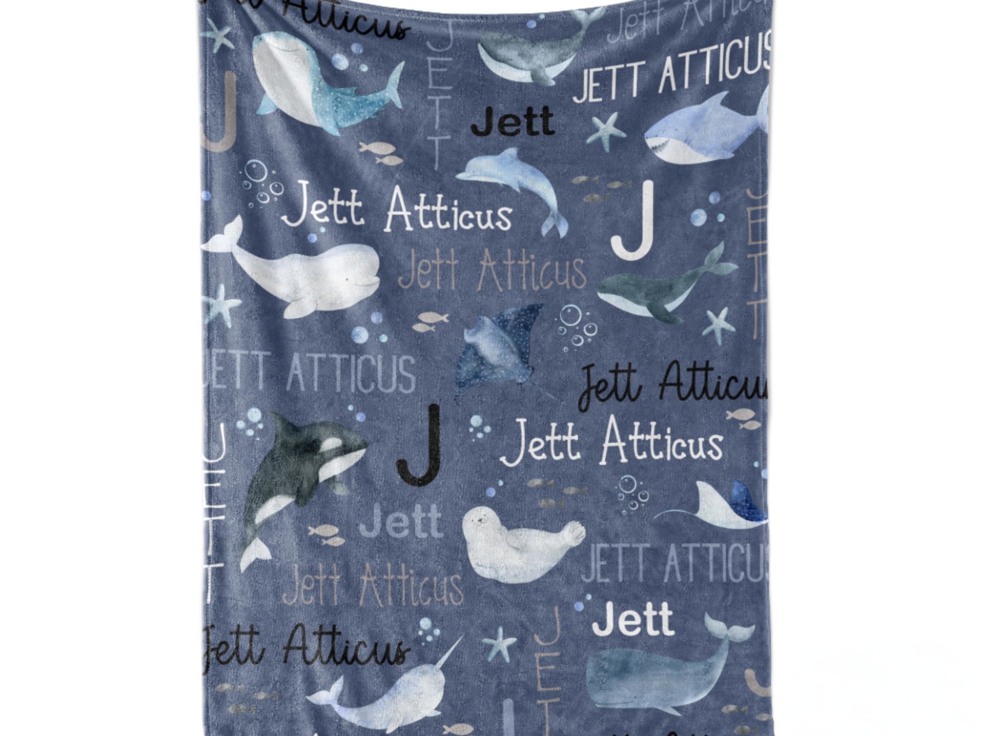Personalized Sea life Baby Blanket