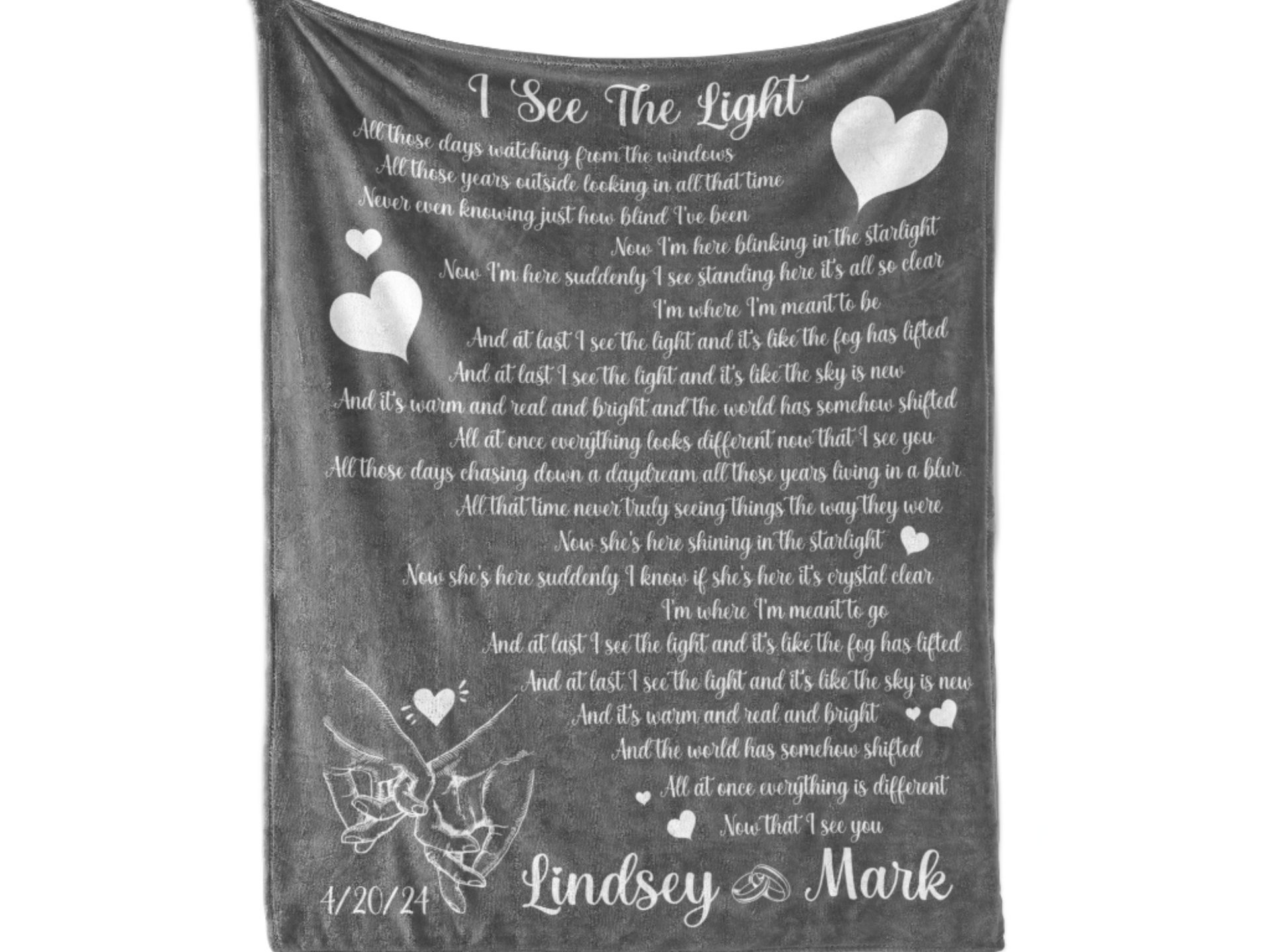 Custom Wedding Song Blanket