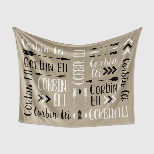 Personalized Boho Baby Name Blanket