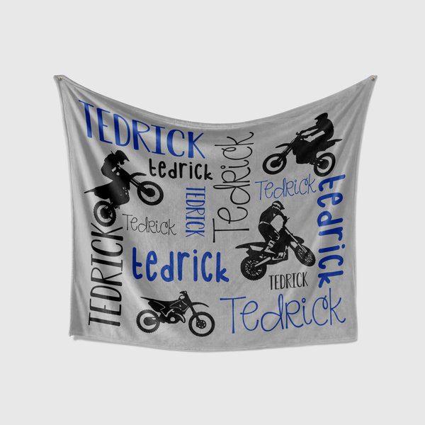 Personalized Dirt Bike Blanket 