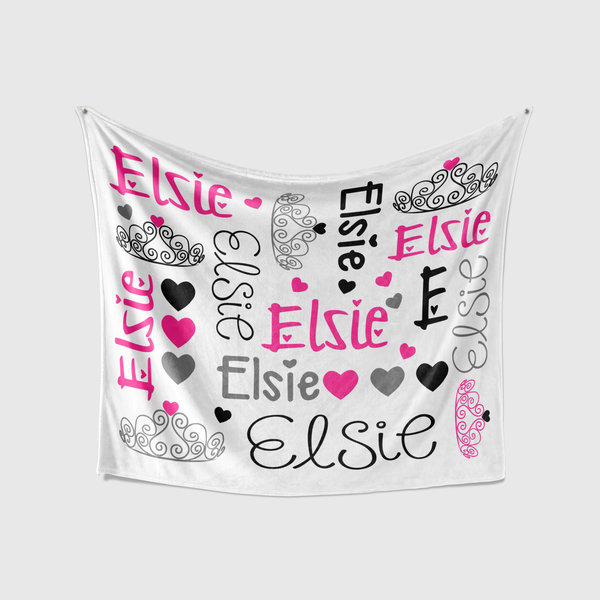 Personalized Princess Crown Blanket