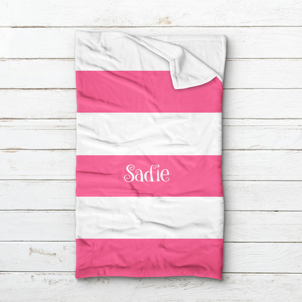 Personalized Striped Minky Sleeping Bag with name