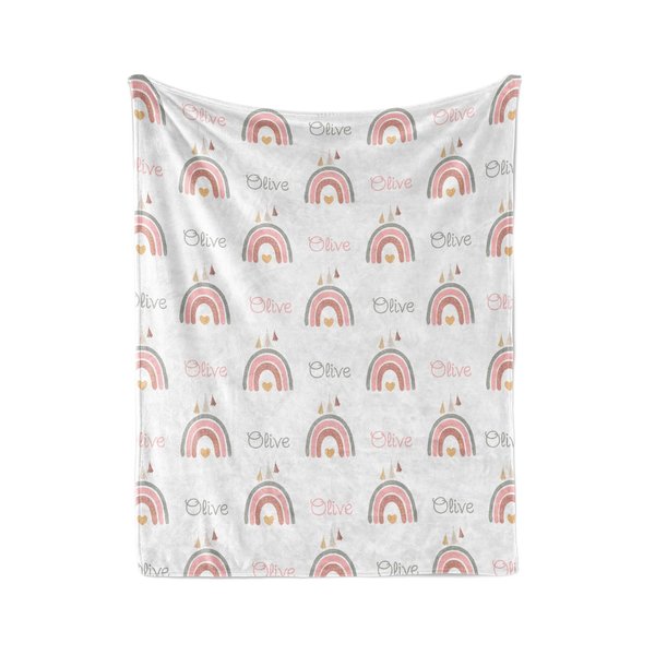 Personalized Boho Rainbow Blanket