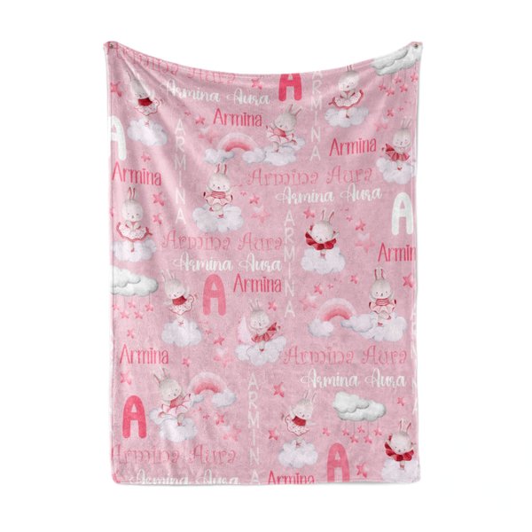 Ballerina Bunnies Personalized Baby Blanket