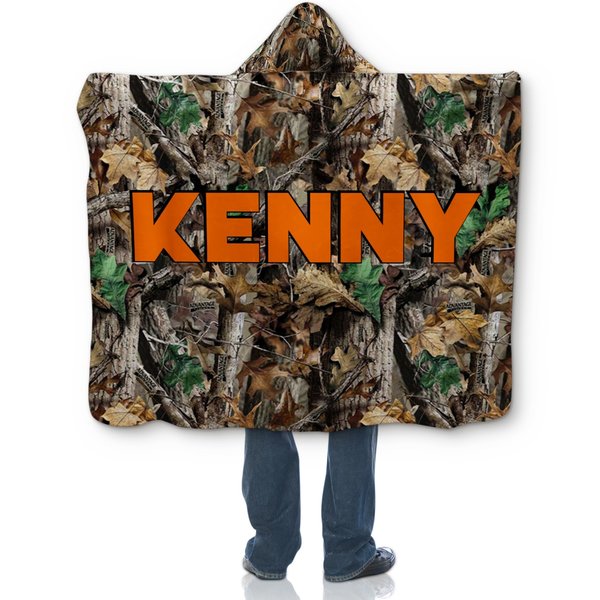Personalized Hooded Sherpa Camo Blanket