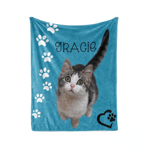 Personalized Cat Photo Blanket