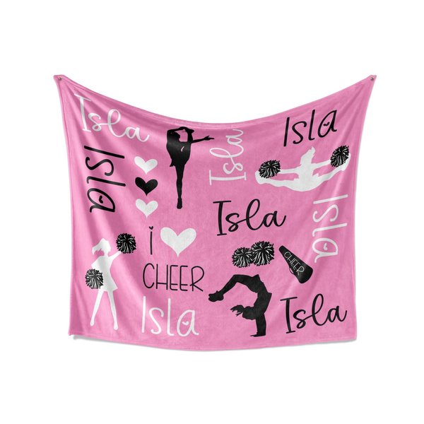 I Love Cheer Blanket Personalized with Name