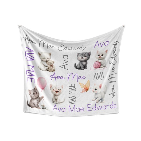 Personalized kittens blanket