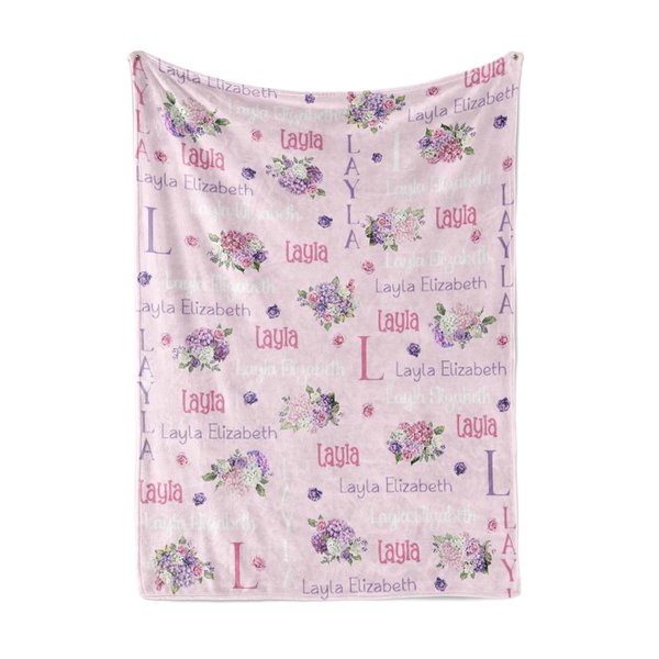 Hydrangea Rose Floral Baby Blanket