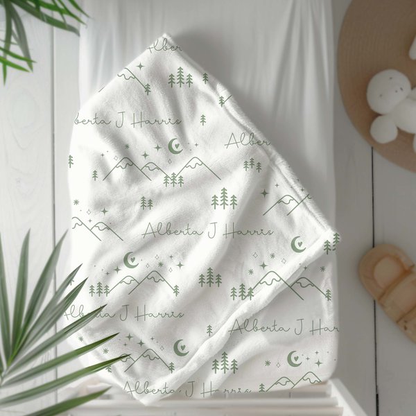 Personalized Boho Mountain Adventure Blanket