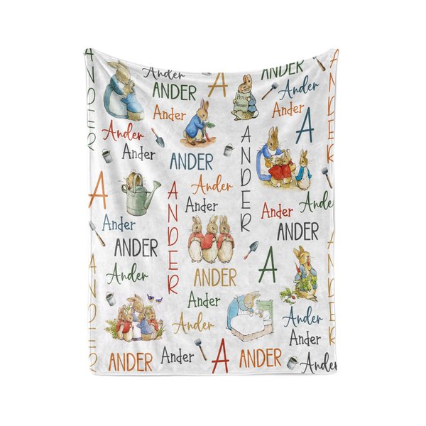 Personalized Peter Rabbit Baby Blanket