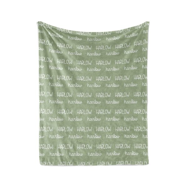 Shades of Green Personalized Name Blanket