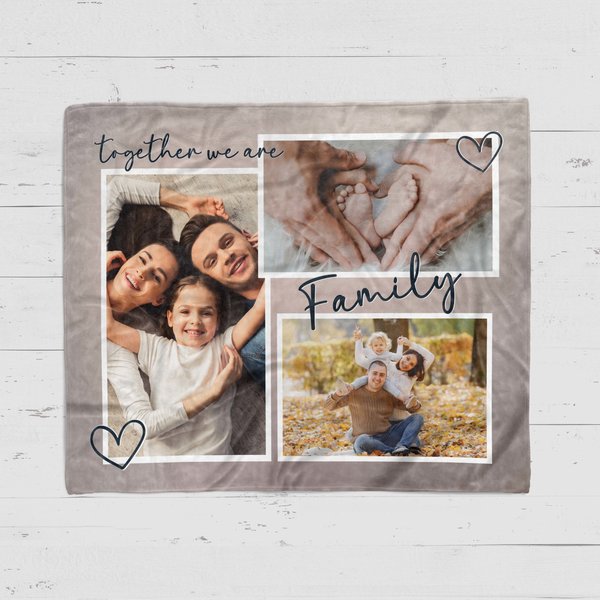 together we are family photo blanket