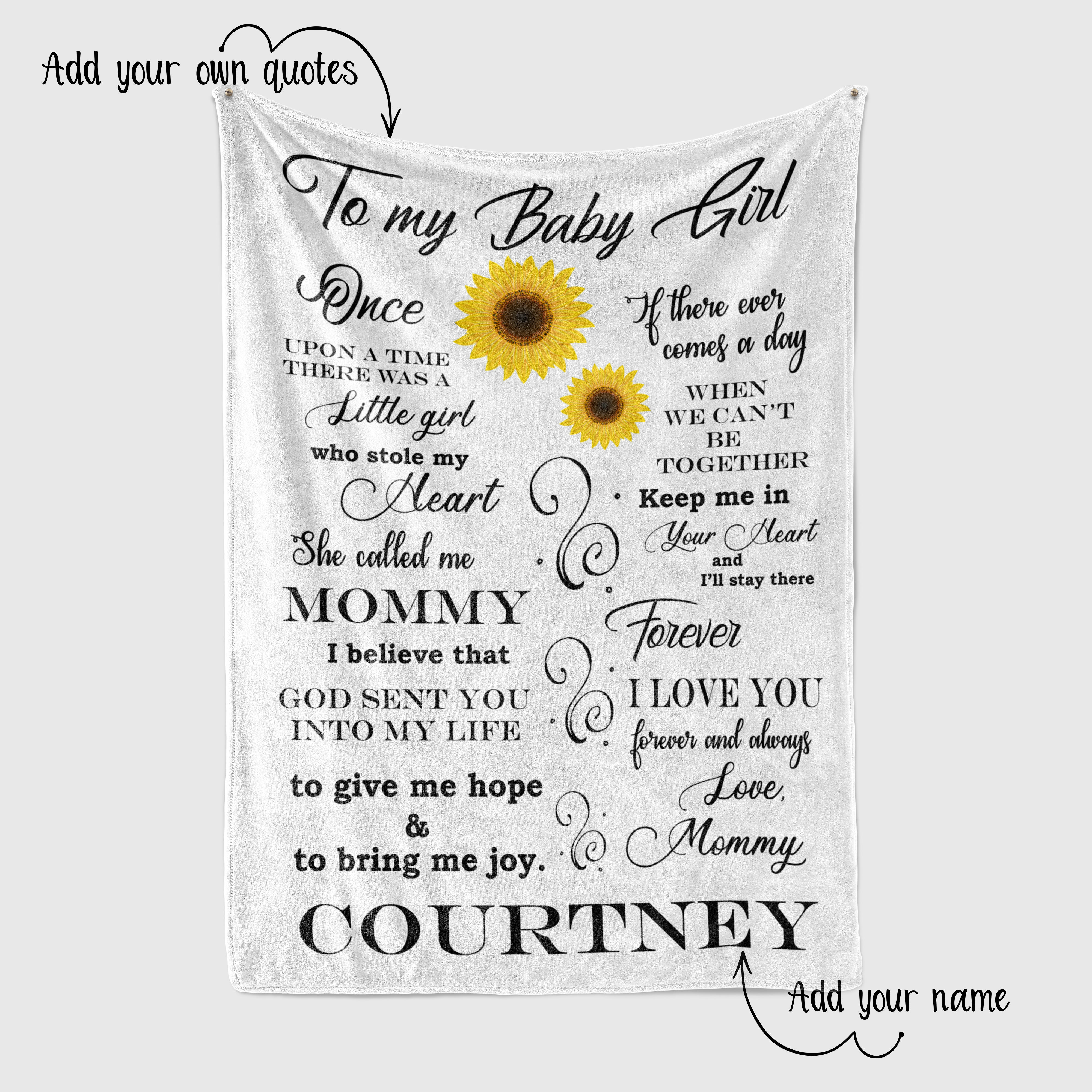 Blankets with sayings for daughters 2025