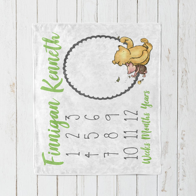 Winnie the pooh baby milestone blanket sales