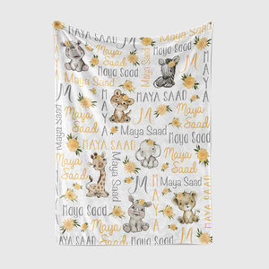 Personalized Pretty Safari Animals Blanket