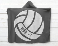 Personalized Volleyball Hooded Sherpa Blanket