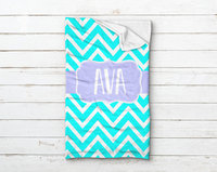 Personalized Chevron Minky Sleeping Bag