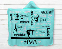 Personalized Gymnastics Hooded Sherpa Blanket