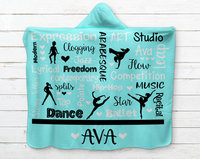 Personalized Dance Hooded Sherpa Blanket