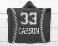 Personalized Hooded Baseball Sherpa Blanket