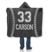 Personalized Hooded Baseball Sherpa Blanket