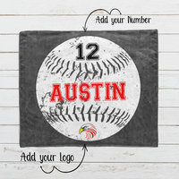 Personalized Distressed Baseball Blanket