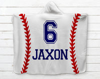 Personalized Baseball Hooded Sherpa Blanket