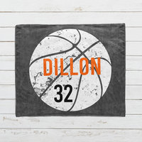 Personalized Distressed Basketball Blanket