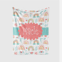 Personalized Boho Rainbow Name Blanket