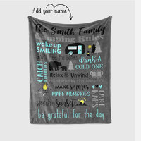 Custom Family Camping Rules Blanket