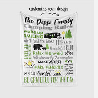 Custom Family Camping Rules Blanket