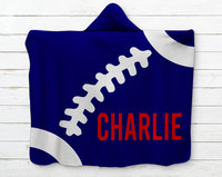 Personalized Football Hooded Sherpa Blanket