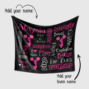 Personalized Cheer Blanket with Cheer Words