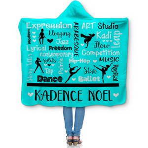 Personalized Dance Hooded Sherpa Blanket