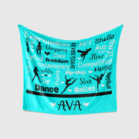 Personalized Dance Words Blanket