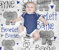 Personalized Elephant Baby Blanket