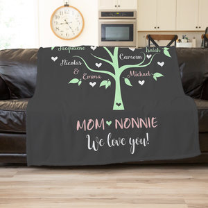 Family tree blanket with names