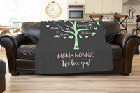 Family tree blanket with names