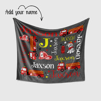 Personalized Fire Truck Blanket