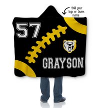 Personalized Hooded Football Sherpa Blanket with Logo