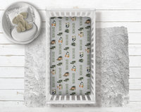 Personalized Forest Animals Patterned Fitted Crib Sheet