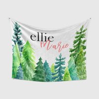 Personalized Forest Baby Blanket with Name