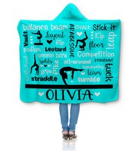 Personalized Gymnastics Hooded Sherpa Blanket