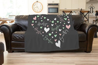 Personalized Family Names Heart Blanket