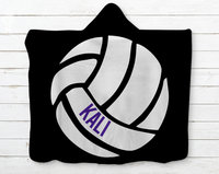 Personalized Volleyball Hooded Sherpa Blanket