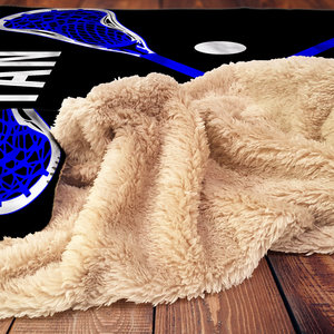 Personalized Lacrosse Hooded Sherpa Blanket