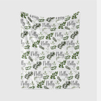 Personalized Baby Name Blanket with Watercolor Greenery