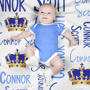 Personalized Our Little Prince Baby Blanket