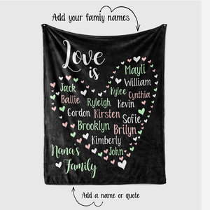 Family Names in a Heart Love Is Design